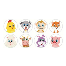 Round Cute Zoo Animal Stickers Assorted